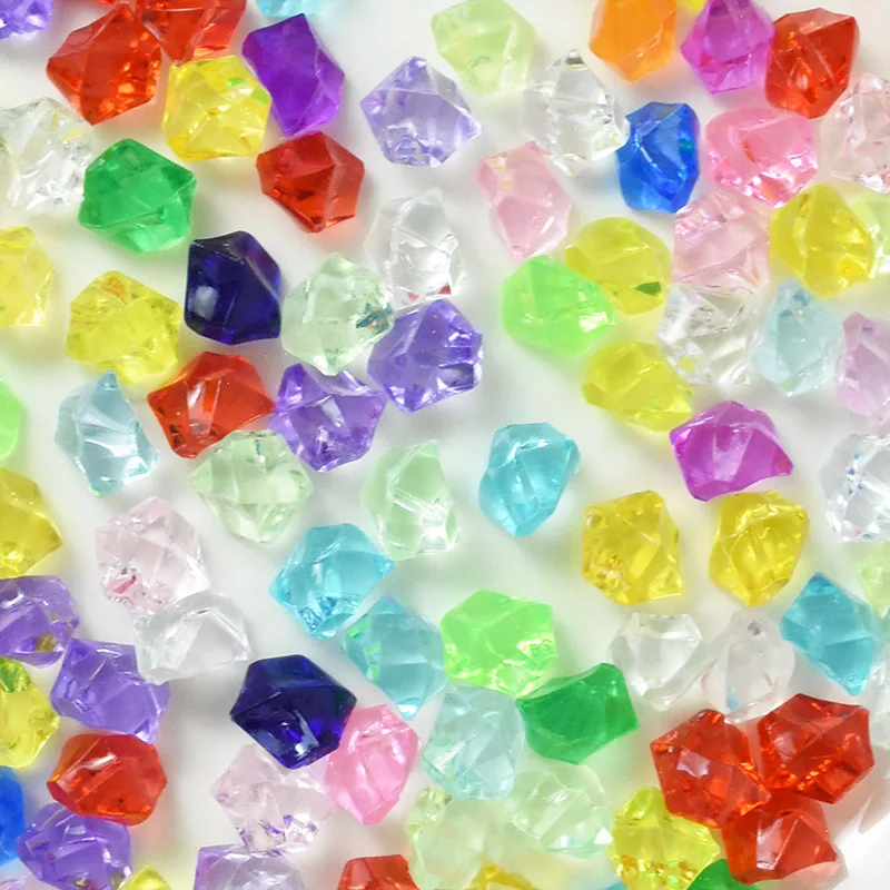 

100Pcs Mini Colorful Vase Filler Pebble Aquarium Acrylic Stones Crystal Ice Cubes Decor Fish Tank Home Ornament DIYJewelry Make