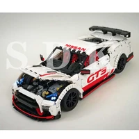 moc electric remote control nissan gtr low lying cool racing sports car assembled building block toy compatible with le