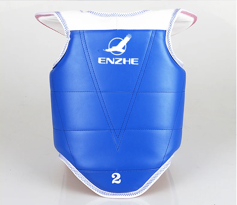 WTF одобрено тхэквондо нагрудная защита для детей и взрослых красные синие