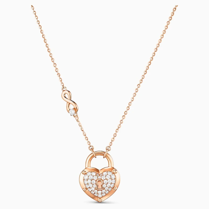 Ожерелье из розового золота в форме ключа для подруги подарок на день Святого