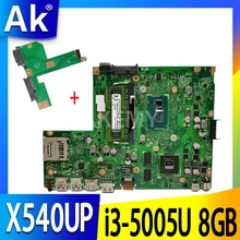 Akemy laptop Motherboard X540UP X540U A540U R504U Mainboard W/ i3-5005U 8GB RAM DDR3 GT920M GPU Free HDD board
