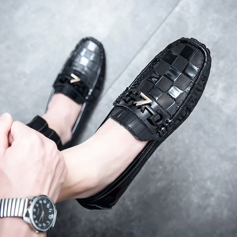 

2021 Men Loafers Shoes Fashion Boat Footwear Brand Leather Man Moccasins Mens Driving Shoes Male Comfy Drive Men's Casual Shoes