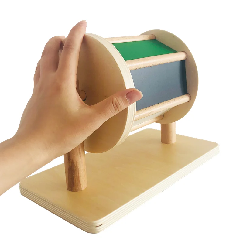 Монтессори, вращающийся барабан с колокольчиком, сенсорные материалы для детей, слуховой и визуальный сенсор, раннее образование, оборудование Монтессори, вращающийся барабан с колокольчиком, сенсорные материалы для детей, слуховой и визуальный сенсор, раннее образование, оборудование