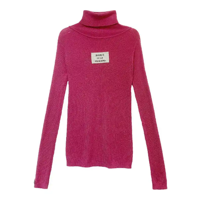 

2020 autumn and winter new knitted sweater women slim slim high neck bottom sweater