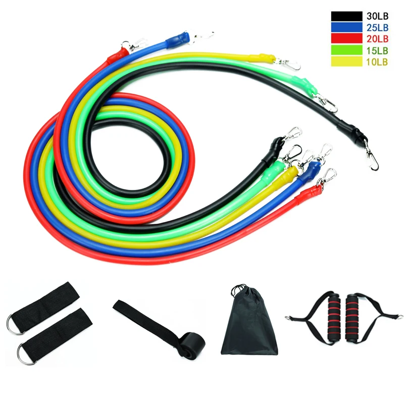 11 шт./компл. Тяговая веревка фитнес-упражнения эластичная лента для йоги