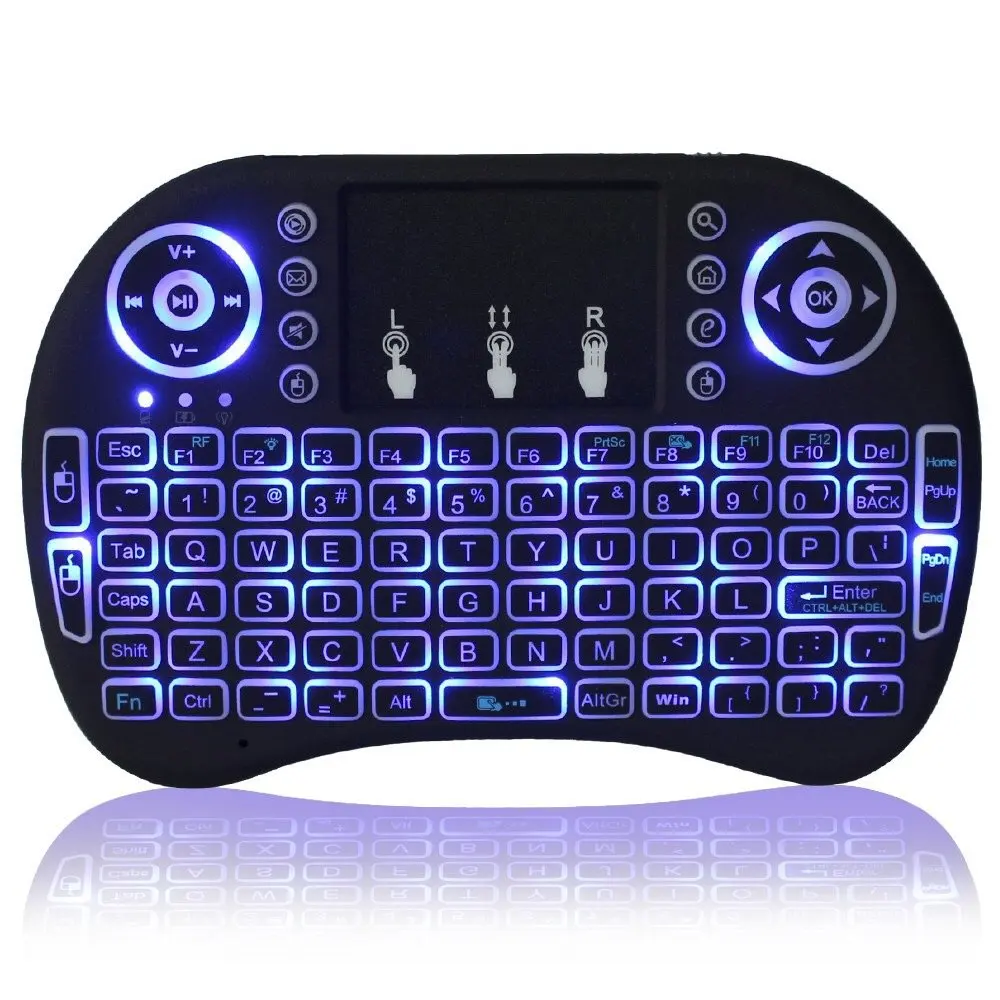 2.4G I8 Mini Keyboard Wireless Keyboard Backlit Air Mouse English Russian Spanish French Remote Control for Android TV BOX
