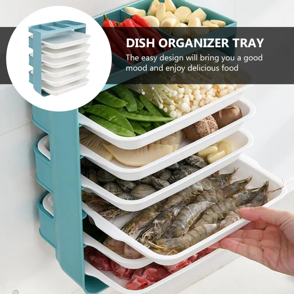 

Cooking Dish Organizer Tray Hot Pot Rack Drawer Design Storage Box (Green)
