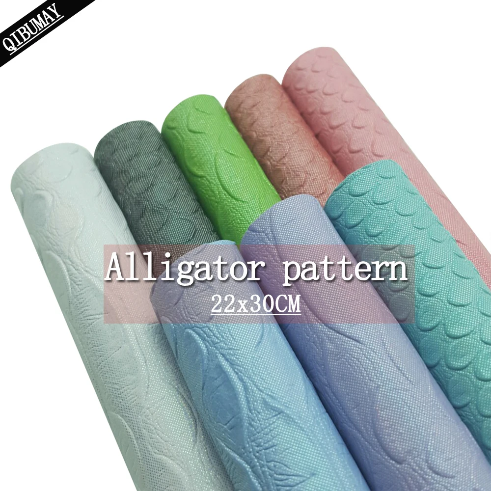 QIBU 22*30 см искусственная кожа аллигатора для банта «сделай сам», сумки с бантом, украшение для дома, простыни из синтетической кожи