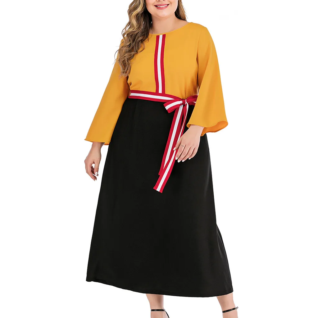 Женское платье с длинным рукавом круглым вырезом и лепестками|Женские платья| |