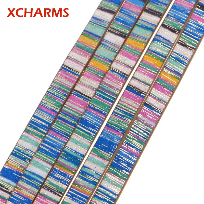 XCHARMS 10 мм цветной печатный ПУ кожаный шнур/Аксессуары для ювелирных изделий/diy