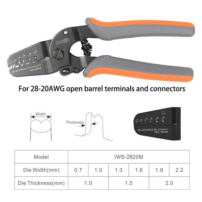 Conector JST 2,54 2510, herramienta de prensado de Mini Micro barril abierto, con aguja y cabezal de enchufe, para terminales y conectores de AWG28-20