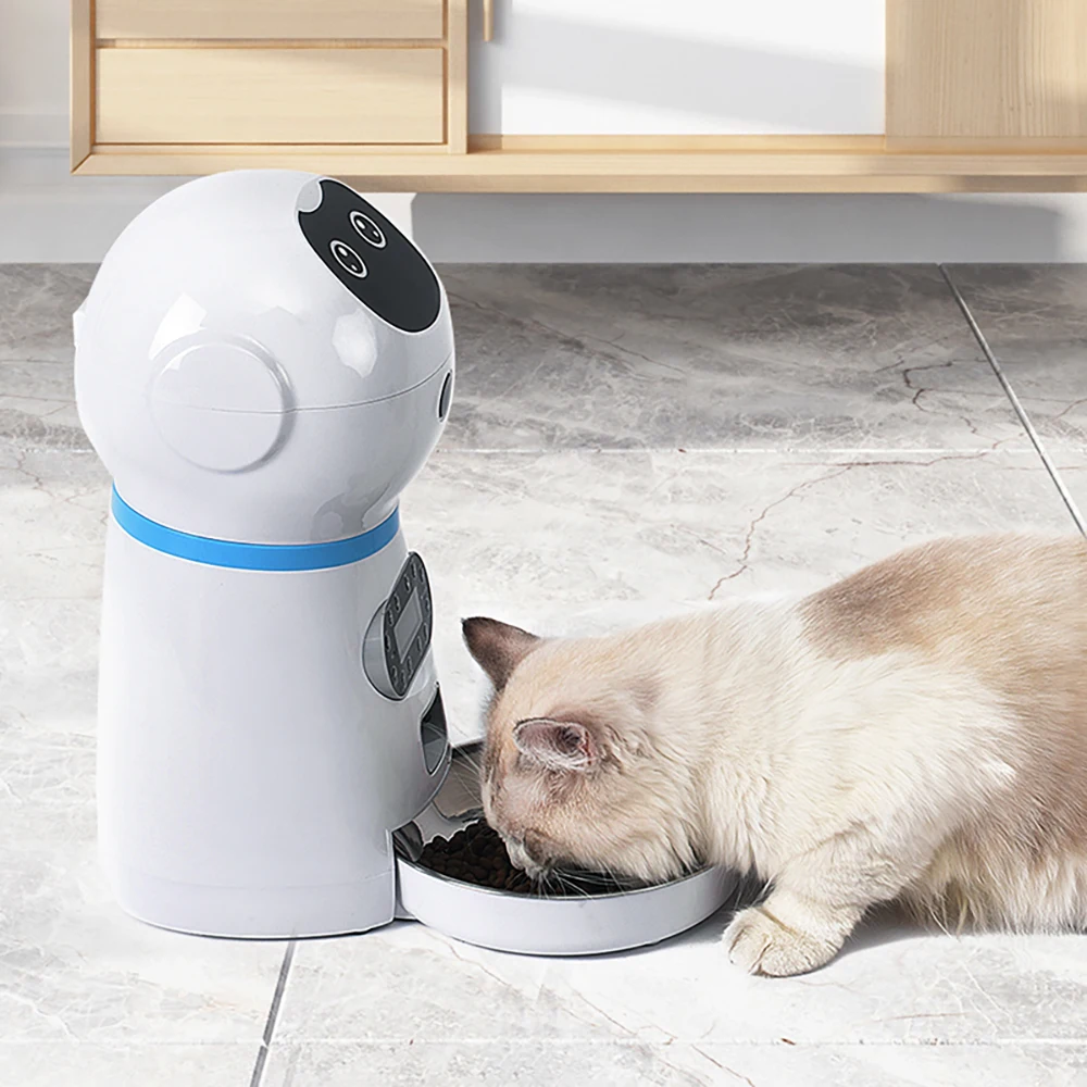 3.5L Automatic Pet Feeder With Voice Record Pets Food Bowl For Medium Small Dog Cat LCD Screen Dispensers 4 Times One Day