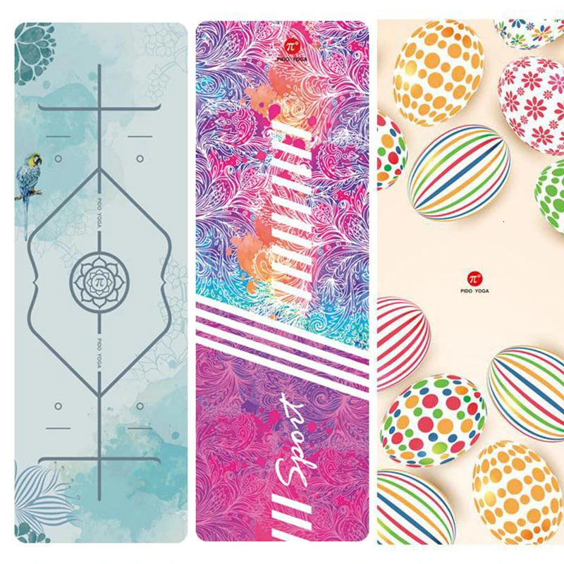 Нескользящий замшевый бархатный Коврик для йоги с принтом утолщенный коврик 6 мм