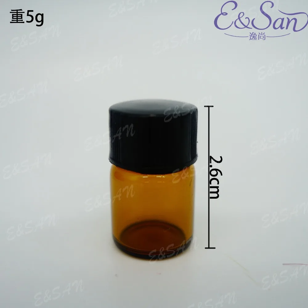 

LCS01-2ML Tea Color Tube Plastic Cover Oil Bottle Glass Perfume Dispensing Vials 100pcs/lot