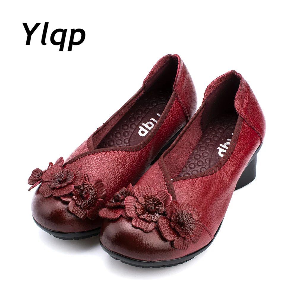 Wholesale Women's Shoes Original National Handmade Leather Pumps 2019 Autumn Antiskid Soft Non-slip Rubber Soles | Обувь