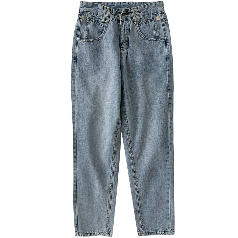 

Women's Jeans 2021 Spring Casual Harajuku Streetwear Versatile High Waist Straight Trouser Retro Femme Fashion Pants