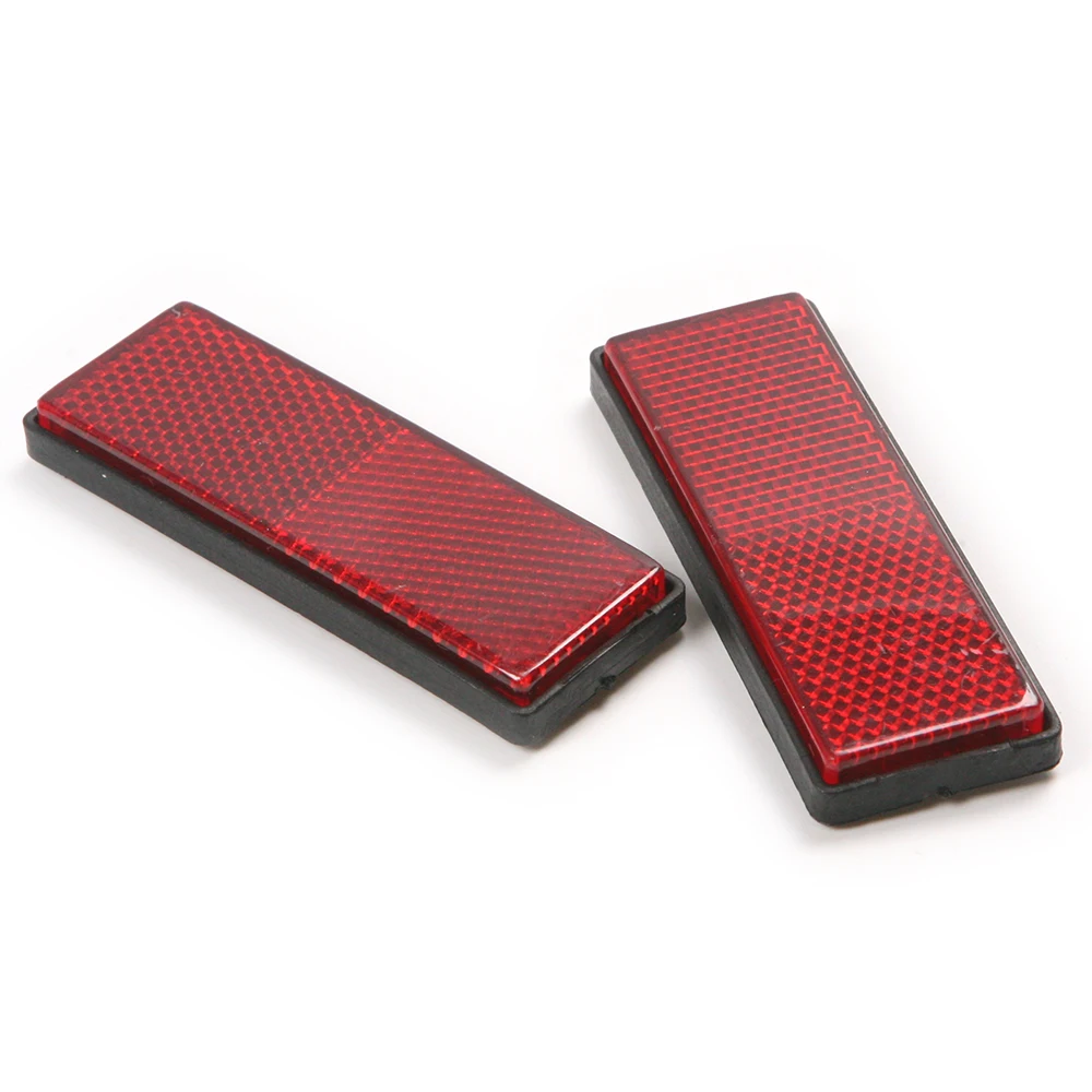 

100Pairs Car Motorcycle Truck Reflective Plate Sticker Red Plastic Sheeting For Safety Warning 87*32*11mm