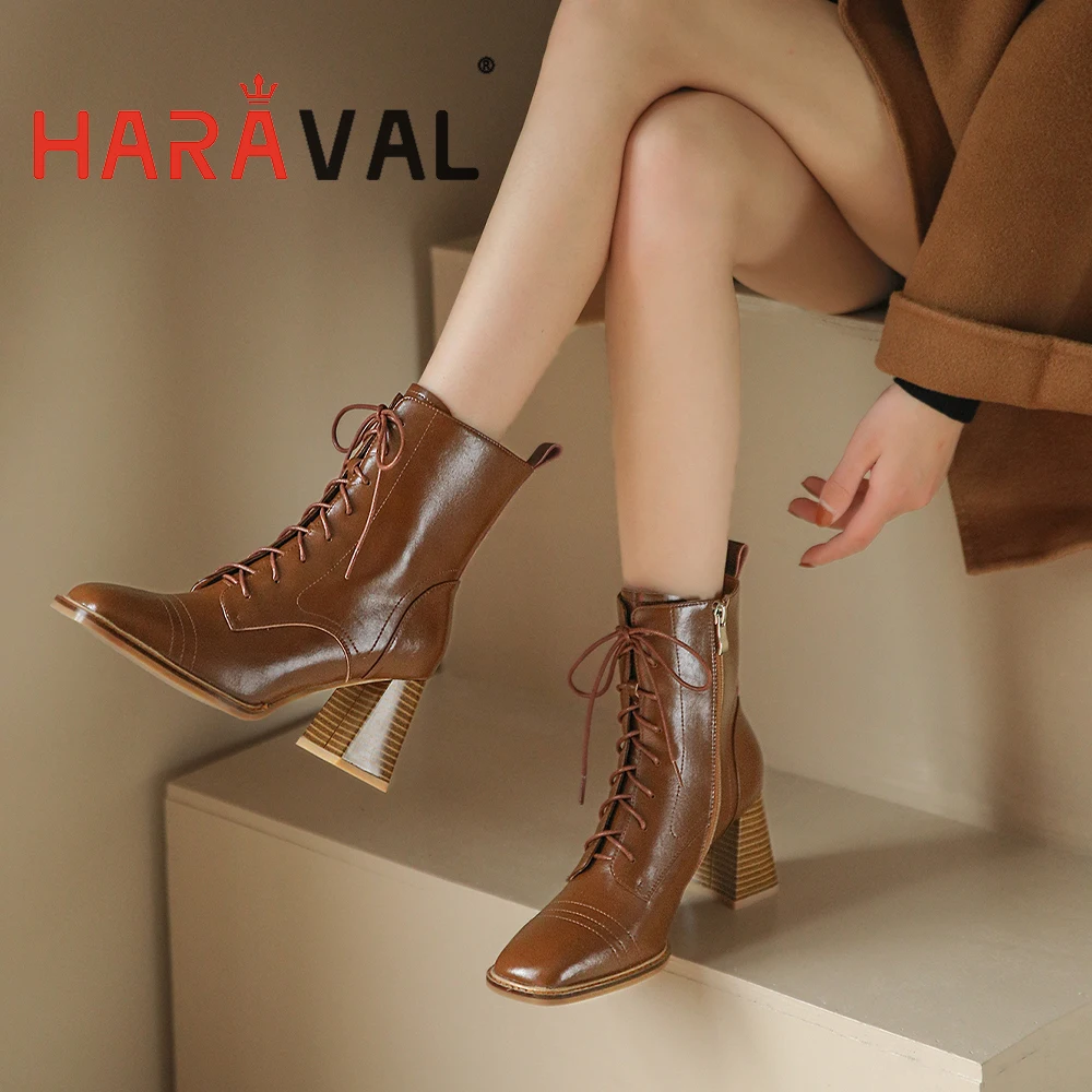 

Ботильоны женские из натуральной кожи с перекрестной шнуровкой, черные/коричневые, 664l