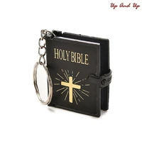 1pc religion english version small size holy bible key chain book keychain christian jesus key ring gift prayer god bless