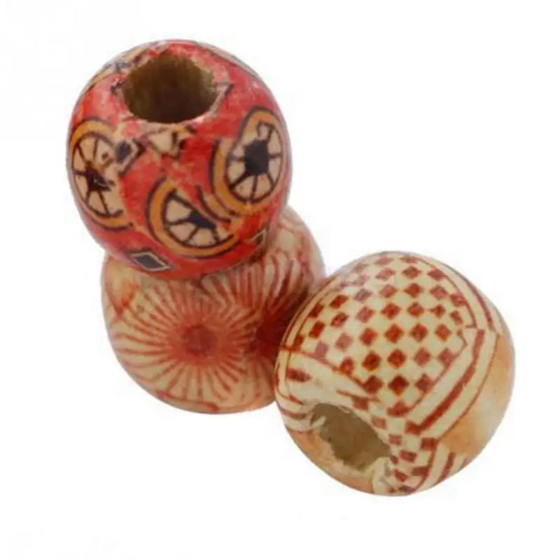 100 шт. круглые деревянные бусины маленькие размеры смешанные с большим