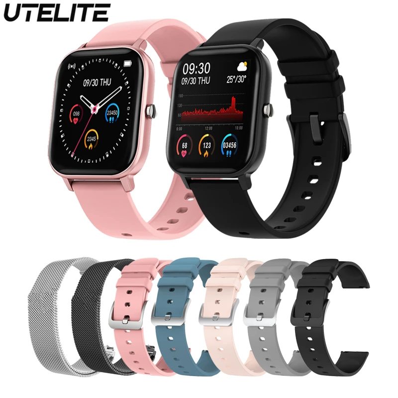 UTELITE оригинальные Смарт часы P8 20 мм 5 шт. 10 50 100 ремешки для часов ремешок из