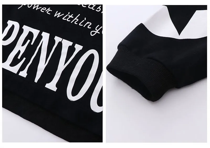 RAISEVERN Письмо плед Печать Детей Crop Толстовка Hip Hop Детские Девушки Печатного Hoodie Tops
