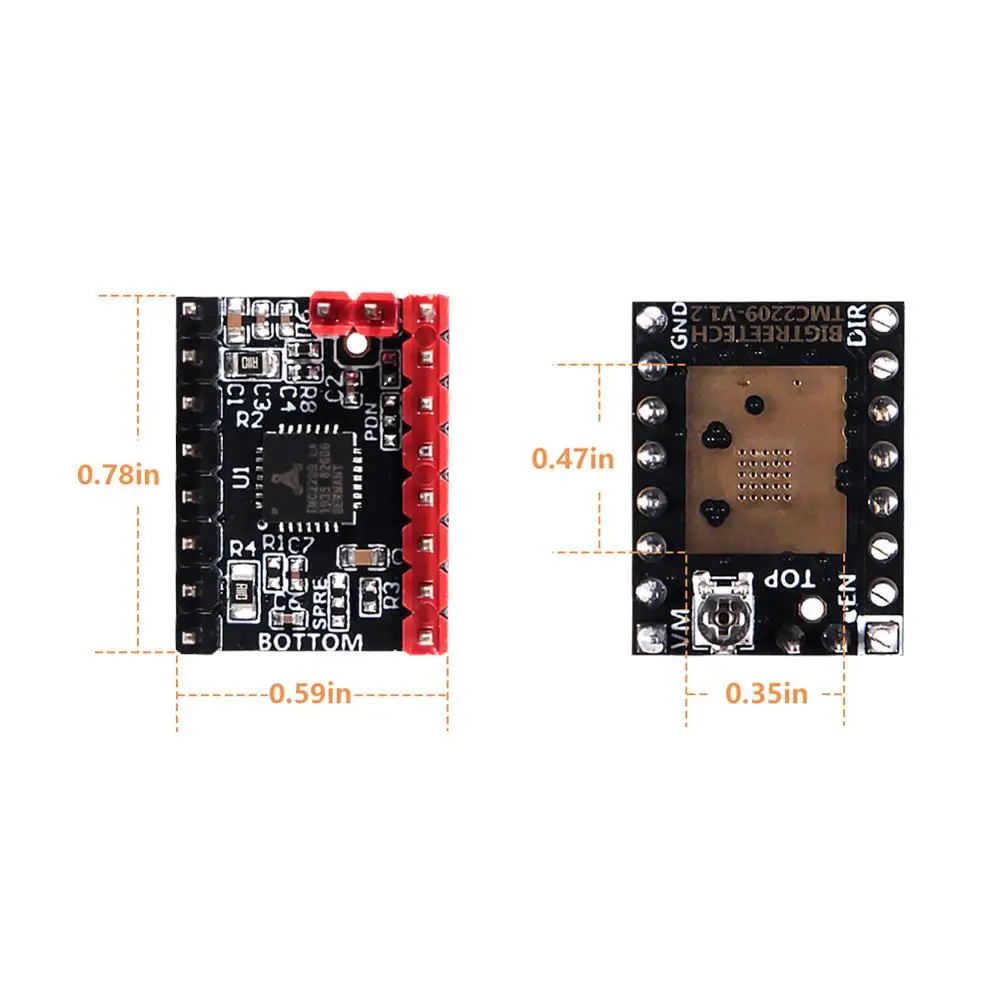 TMC2209 V1.2 Драйвер шагового двигателя 2.8A пиковый драйвер 3D части принтера для Ender 3 SKR