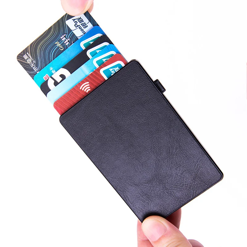 Ультратонкий алюминиевый чехол с Rfid-защитой и отделением для кредитных карт |