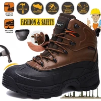 cungel men winter safety shoes steel toe casual shoes puncture proof light weight work safety sneakers for men