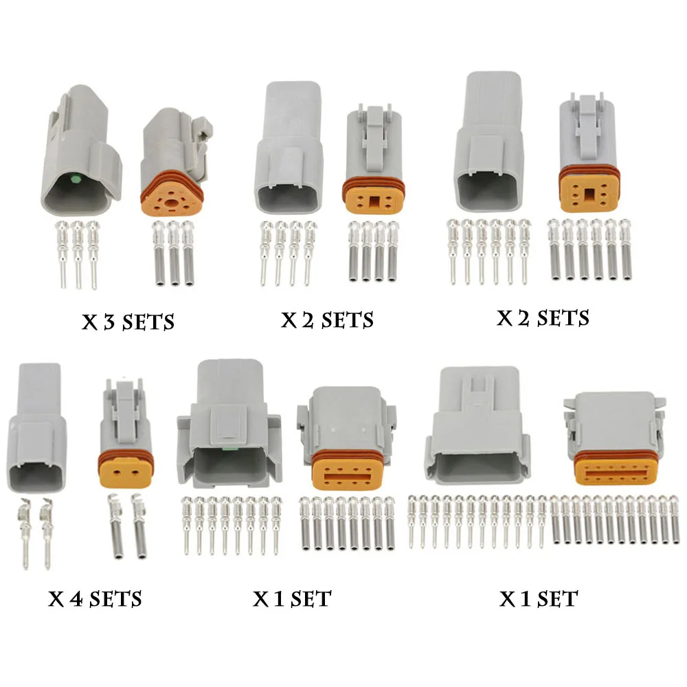 

One Box of 13 Sets DT Series Waterproof Connector with Needle Remover Sealed 14-20AWG Automotive Electrical Connectors