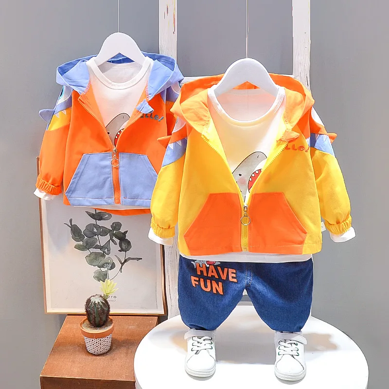 

Kids Spring Autumn Clothes Set Baby Boy Outfits Tracksuit Girls Clothing Sets Long Sleeve Hoodie+T-shirt+Pants Sport Suit