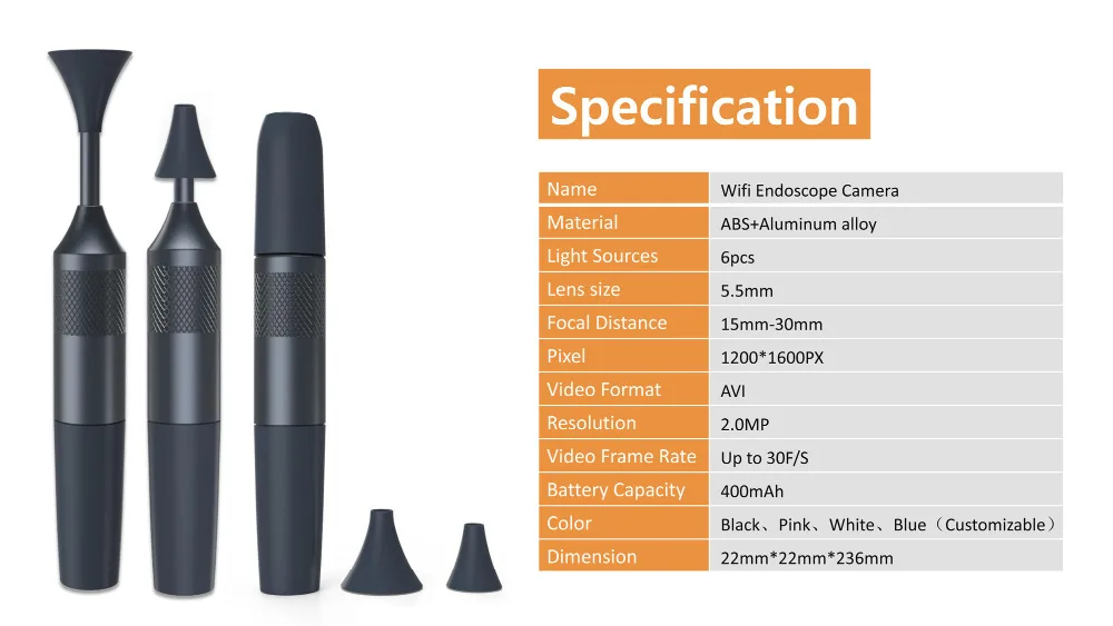 WiFi Ear Endoscope 1600P 2MP HD Беспроводная мини-камера для осмотра ушей 5,5 мм визуальный уход за ушами очистка область удалитель ушной серы инструмент