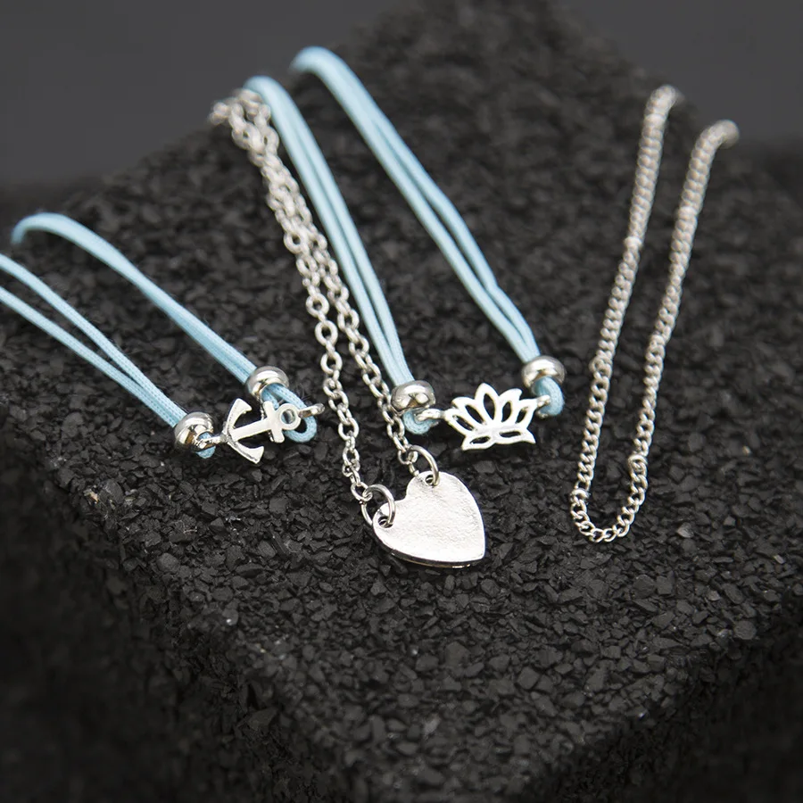 (Нет часов) 1 комплект браслет с подвесками любовь Лотос простой металлический