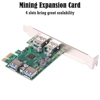 pci express 1x to usb 3 0 adapter card with baffle desktop computer mining pci e 1 to 4 riser pc expansion extender board