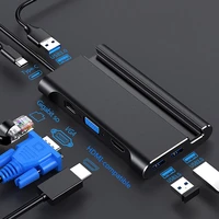 usb c to usb3 0 docking station rj45 vga pd charging hdmi compatible withmacbook pro hpcdocking station with mobile phone holder