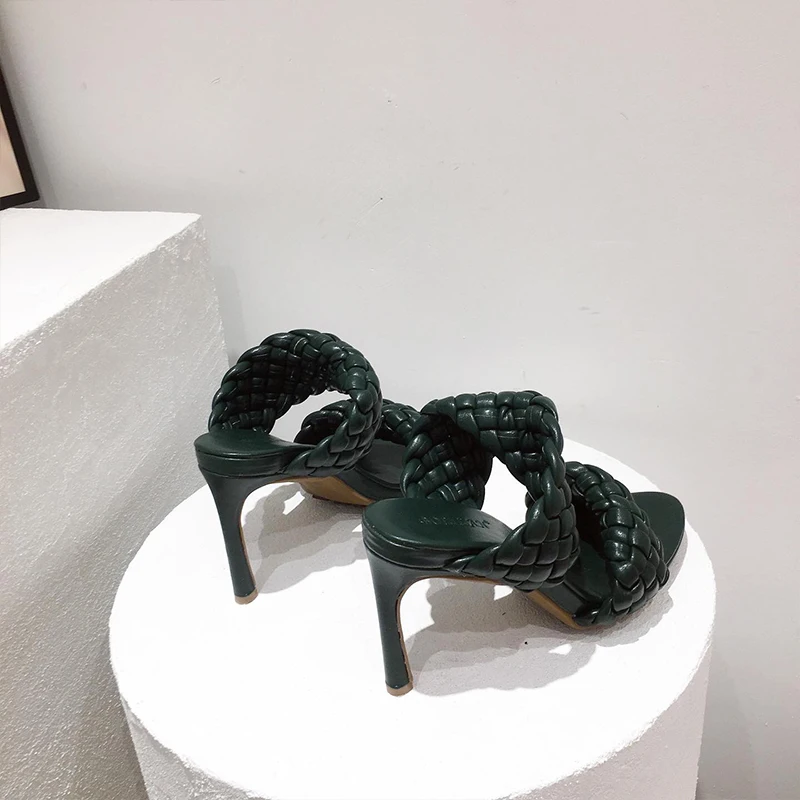 

Women's shoes 35 to 42 size plus size 2021 woven new stiletto fish mouth shoes high heel sandals