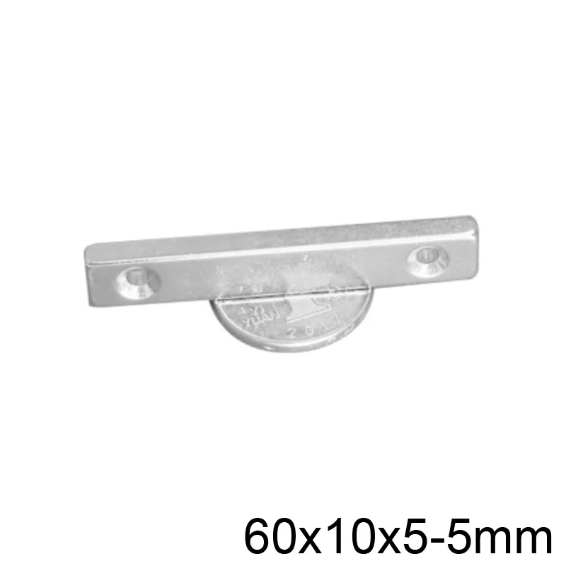 1 ~ 20 шт 60x10x5 5 прочные для простыней редкоземельный магнит 2 отверстия мм блок