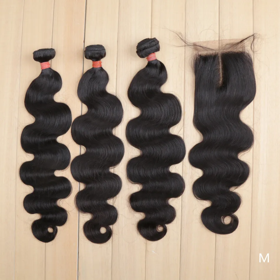 28 30 40 дюймов волнистые бразильские волосы пряди с закрытием человеческие Remy для