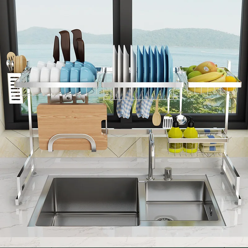 Kitchen Sink Drain Rack 304 Stainless Steel Dish Storage Holder for Dishes Shelf Home Organizer | Дом и сад