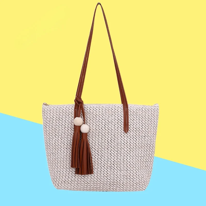 

Emerald Female Bag Bohemian Woven Bag Female New Fashion One-Shoulder Straw Bag Large-Capacity Handbag