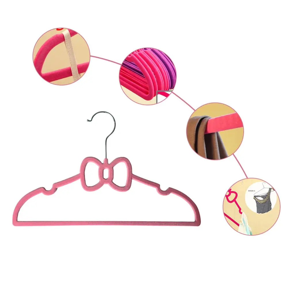 Percha con forma de mariposa para ni&ntilde;as, gancho de acero inoxidable giratorio de 360 grados, se puede doblar sin deformaci&oacute;n, 10 piezas-0