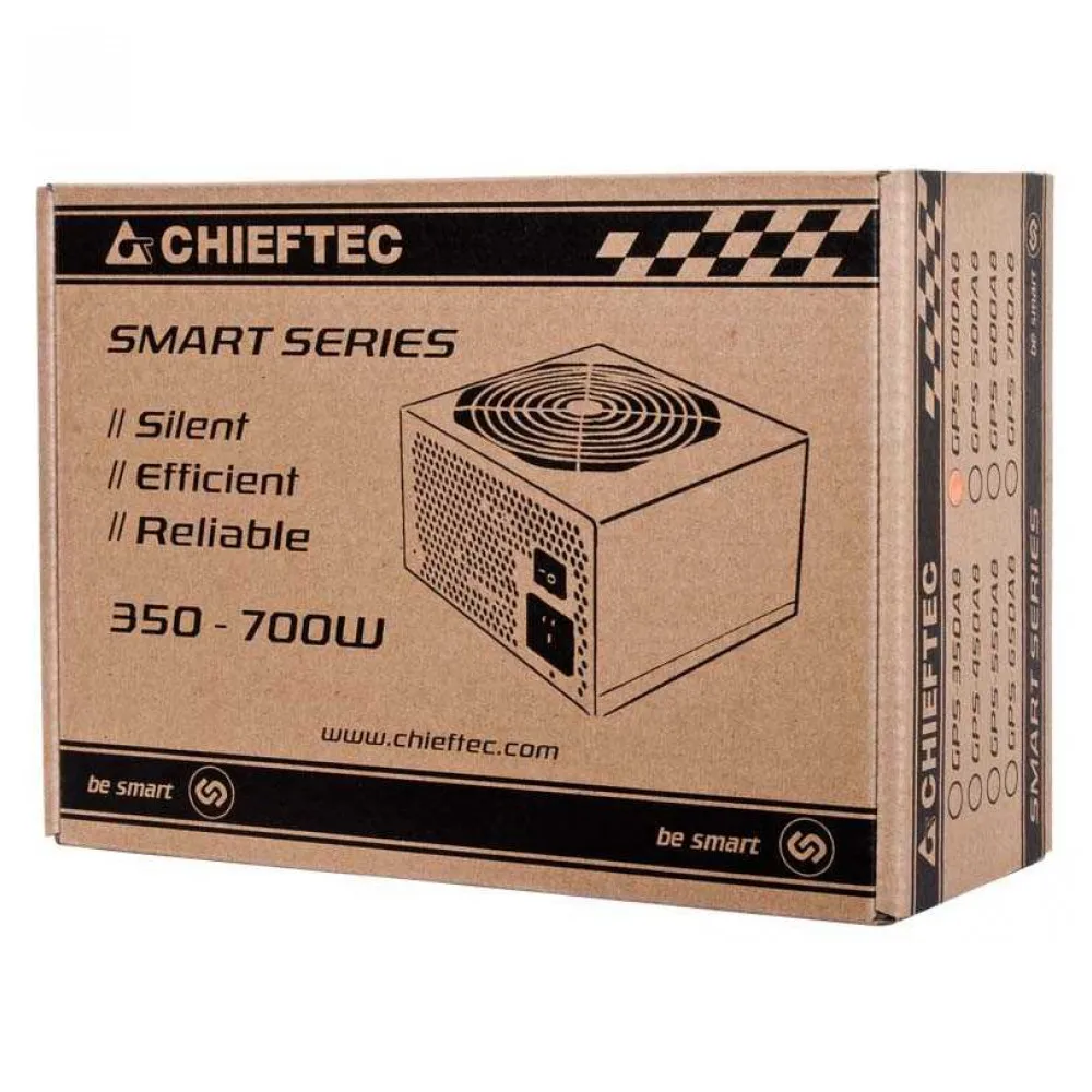 Блок питания для компьютера Chieftec Smart ATX-12V GPS-600A8 600W V.2.3 12cm fan активный PFC