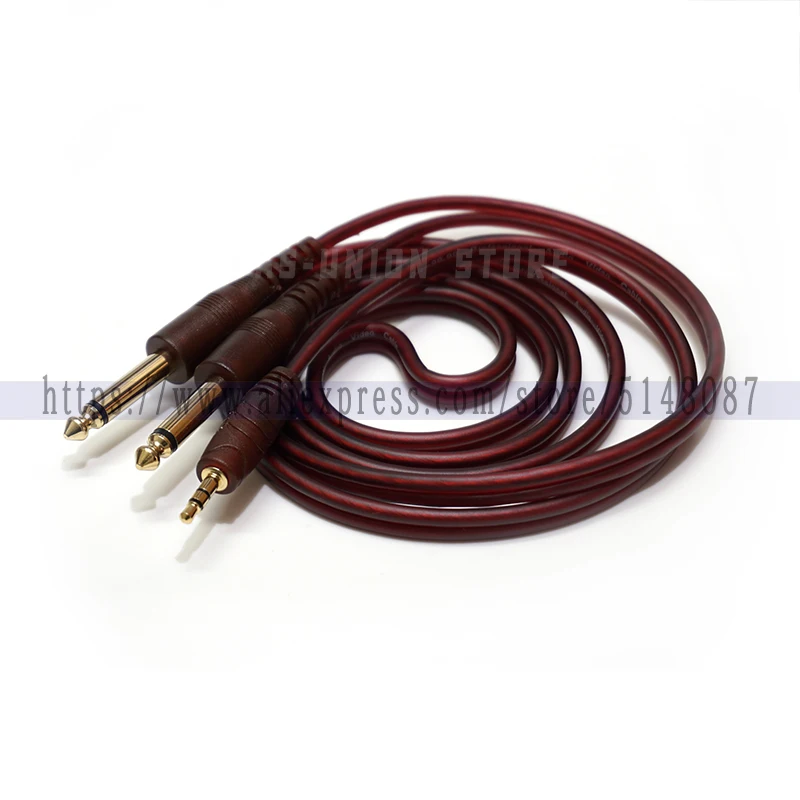 3.5mm 1/8&quot Stereo TRS Jack Male to Dual 6.35mm 1/4&quot TS Mono Y Splitter Audio Cable for Laptop/Speaker/Mixer/DJ 1.5M - купить по