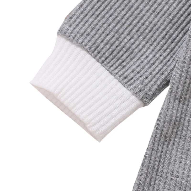 

Baby Rompers Cotton Solid Print Jumpsuit Long Sleeve Infant Boys Casual Bodysuit Outfits#6