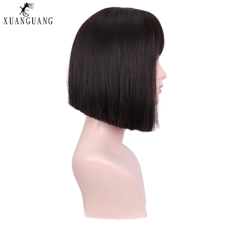 Парик из синтетического волокна Короткий прямой парик с париком |