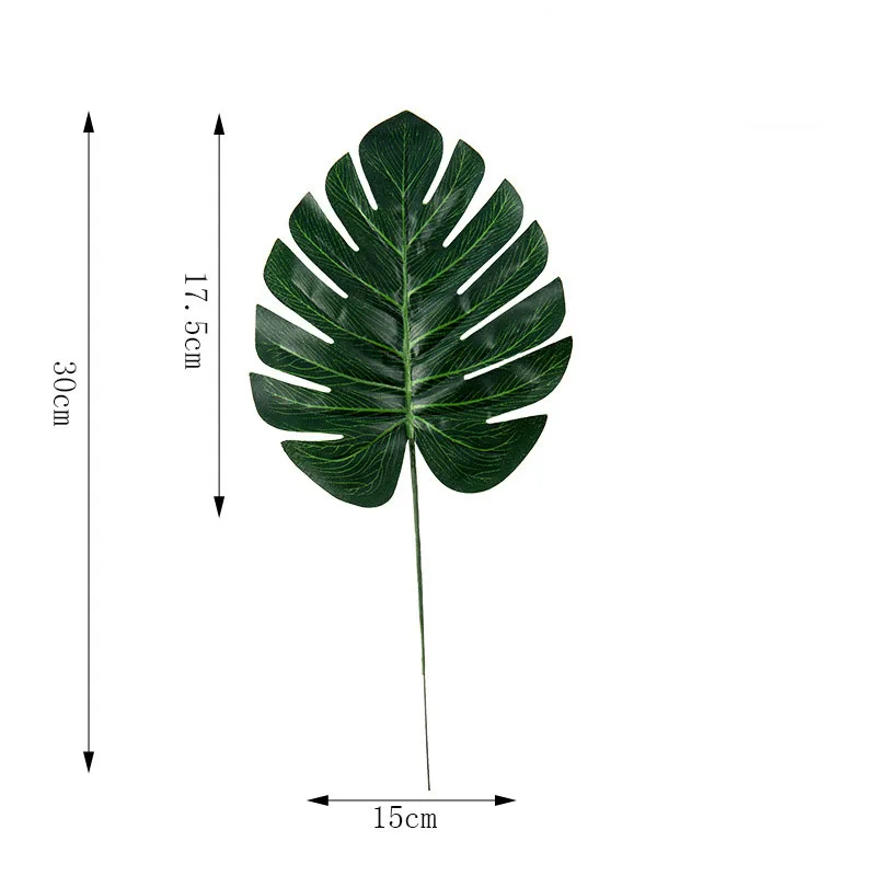 Цельные пластиковые искусственные растения monstera, тропические листья пальмы, украшения для дома и сада, аксессуары для фотосъемки - Цвет: Small Monstera Dark