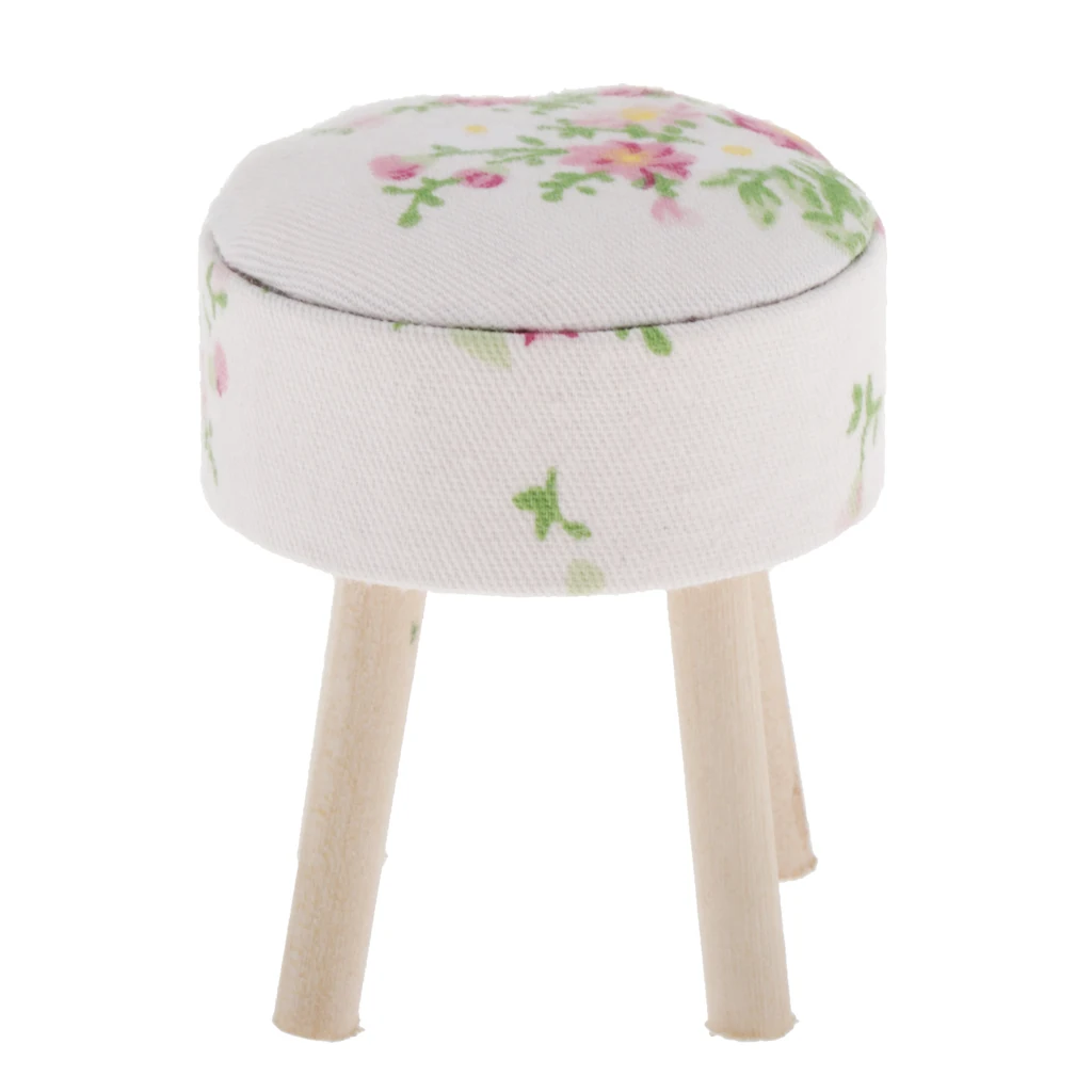 

Miniature Stool Dinner Chair for 1:12 Dollhouse Living Room Decor Pretend Play Toy Accessories