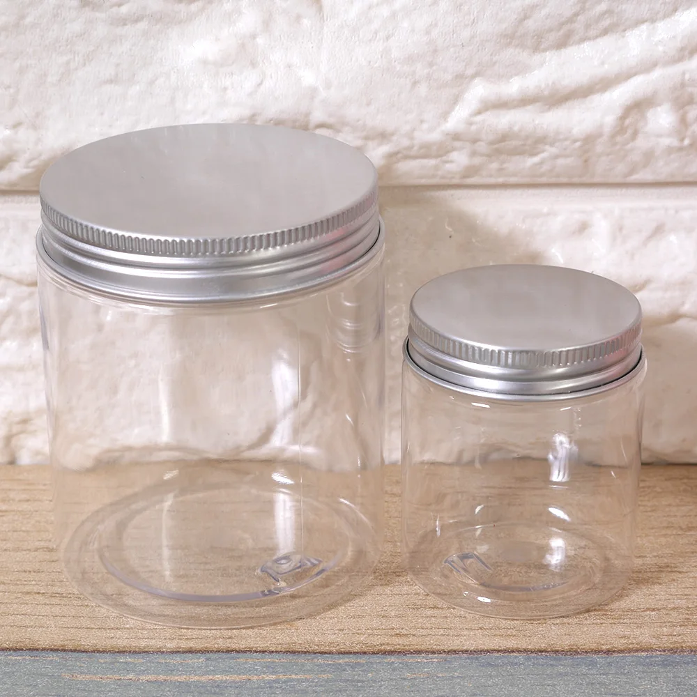 

Clear Plastic Jar And Lids Empty Cosmetic Containers Candy Snacks Storage Tank Makeup Box Travel Bottle 30ml 80ml 100ml 500ml