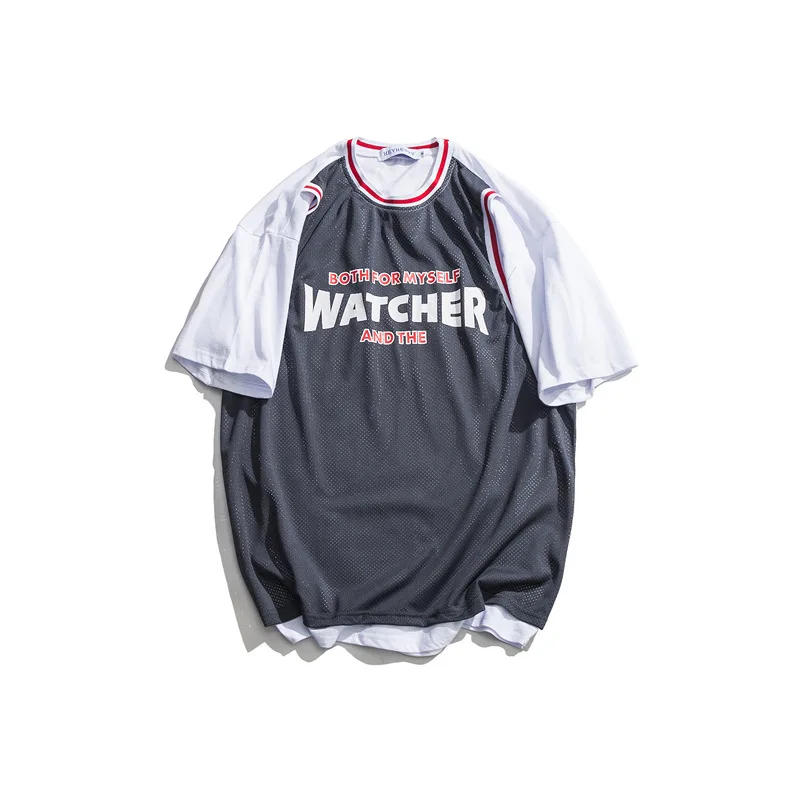 

Net-a-Go Two-piece Ins Hip-hop Short-sleeved T-shirt Couple Bf Harajuku Summer Oversize Womenswear