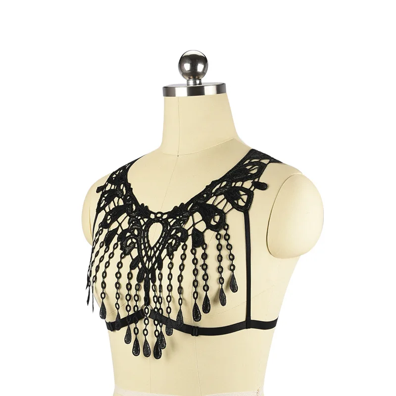 Prom queen lace cross tassel hollow sexy harness underwear suitable for any body and delicate |